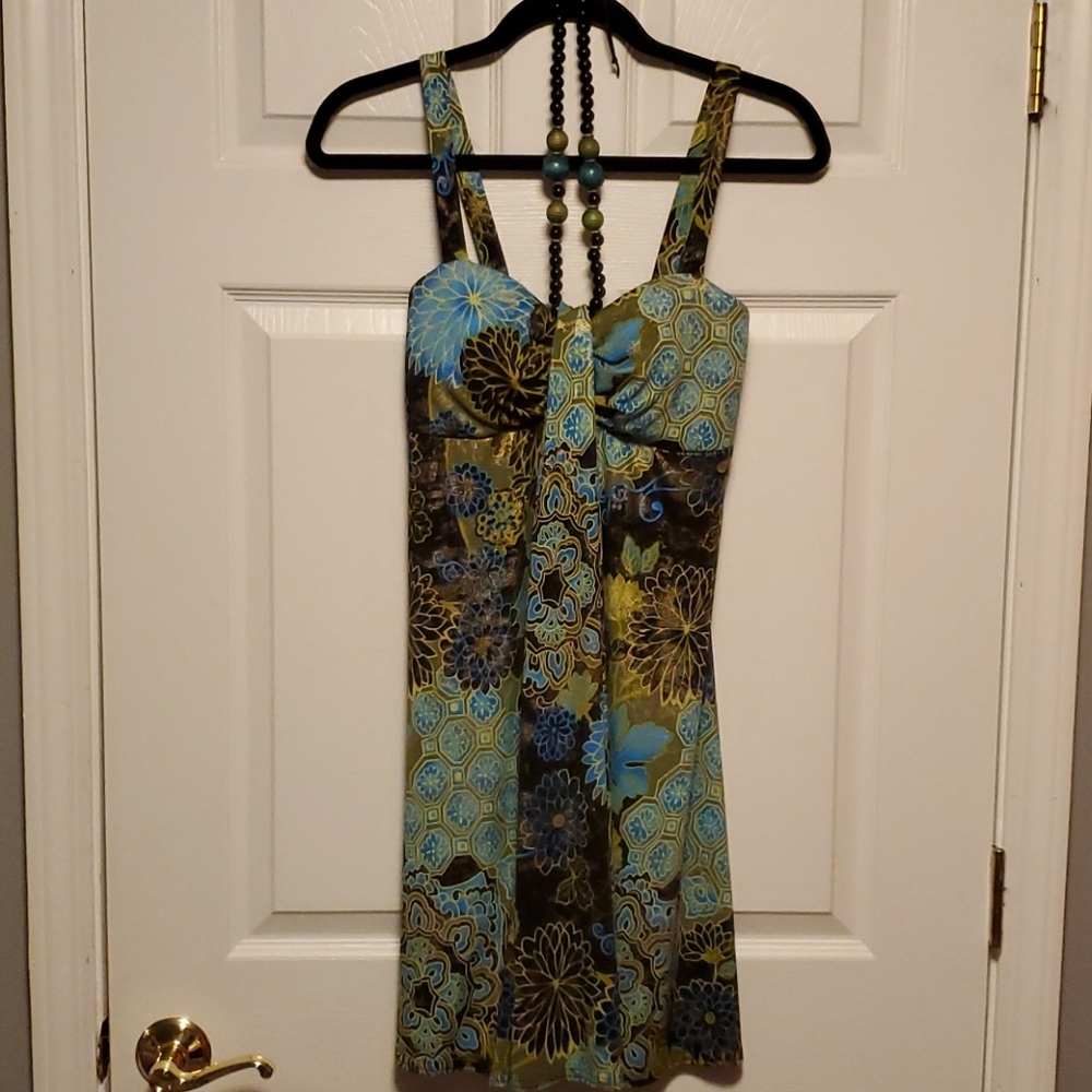 Dressbarn Beaded Necklace Tie Dress